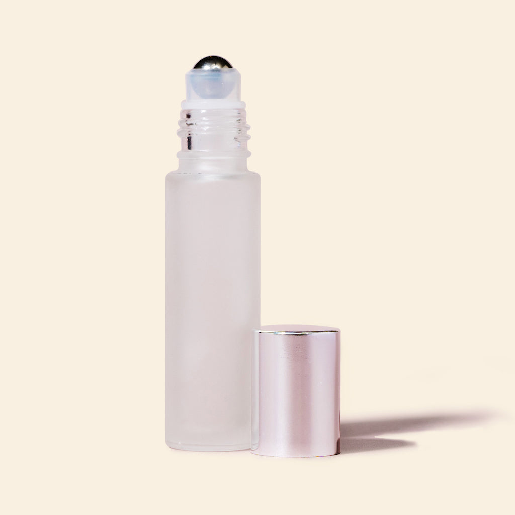 10ml Frosted Roll-on Bottles - Frosted Glass, Refillable Roller Bottles for Essential Oils and Perfumes, Silver Metal Cap, Glass Roller Ball