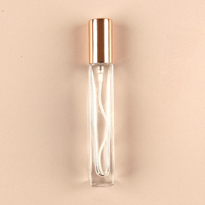 Mini Fragrance Bottles - 10ml/0.5oz Round Tall Spray + Glossy Gold Top, Empty Perfume Bottles in Bulk