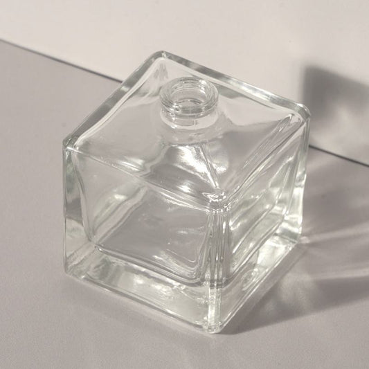 Perfume Bottles Wholesale - 50ml/1.7oz Cube + Silver Top, Empty Perfume Bottles in Bulk