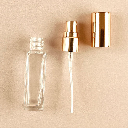 8ml Mini Perfume Bottles Wholesale - Square Bottle + Gold Top