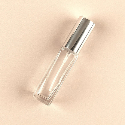 Mini Fragrance Bottles - 8ml/0.5oz Square Mini Spray + Metallic Silver Top, Empty Perfume Bottles in Bulk