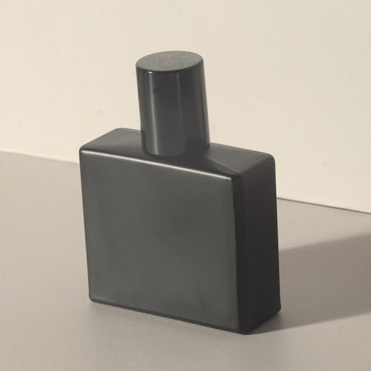 Black Perfume Bottles Wholesale - 50ml/1oz Vertex + Black Top, Empty Perfume Bottles in Bulk - Custom Sets - Packamor