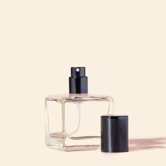 50ml Perfume Bottles Wholesale - Cube + Black Top, Luxury Glass Fragrance Bottles