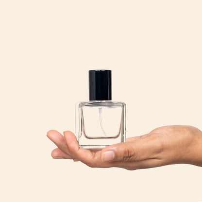 Perfume Bottles Wholesale - 50ml/1.7oz Cube + Black Top Set, Empty Perfume Bottles in Bulk