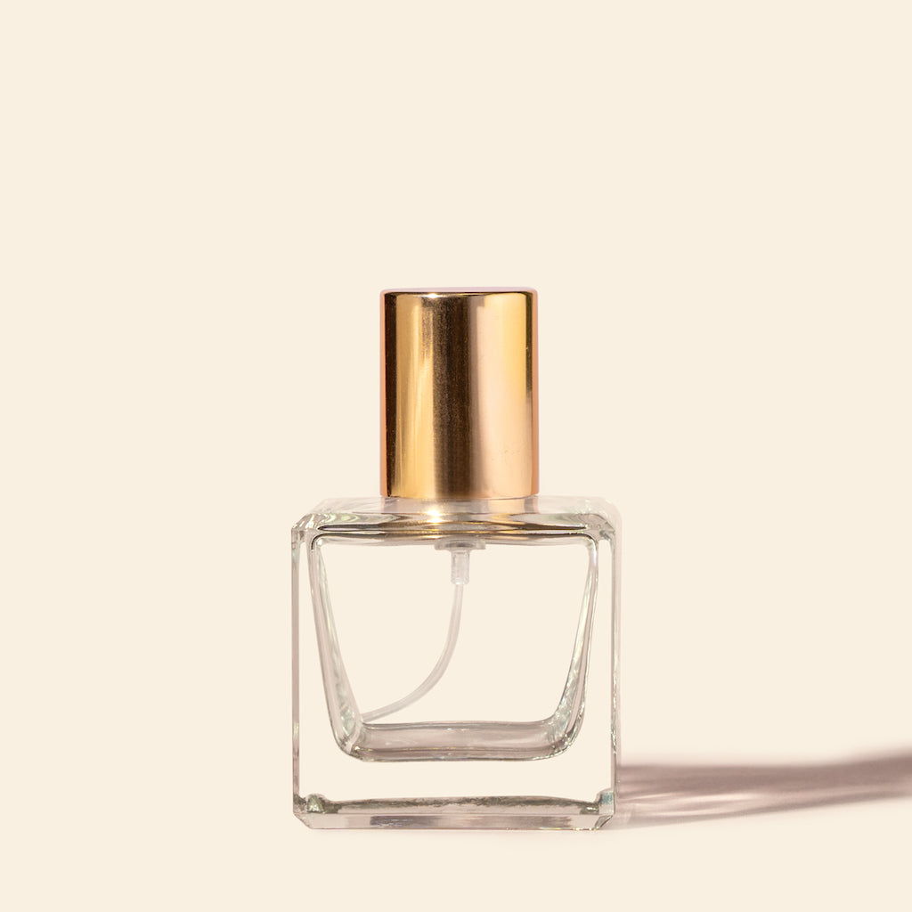 Perfume Bottles Wholesale - 50ml/1.7oz Cube + Gold Top Set, Empty Perfume Bottles in Bulk