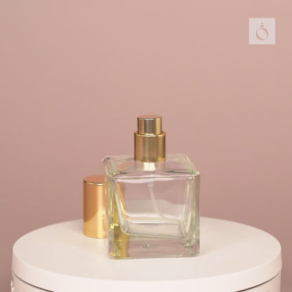 50ml Perfume Bottles Wholesale - Cube + Gold Top, Bulk Empty Perfume Bottles USA